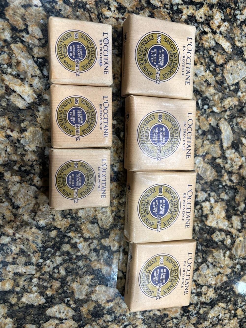 LOT OF 7 L'OCCITANE Shea Butter Verbena Soap Bars -